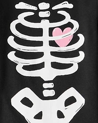 Toddler 2-Piece Glow The Dark Skeleton 100% Snug Fit Cotton Pajamas - Black