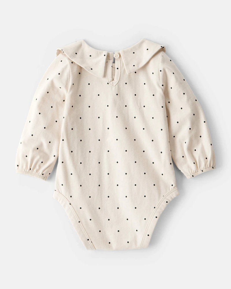 Baby Girl 2-Piece Bow Bodysuit & Pant Set - Cream/Green