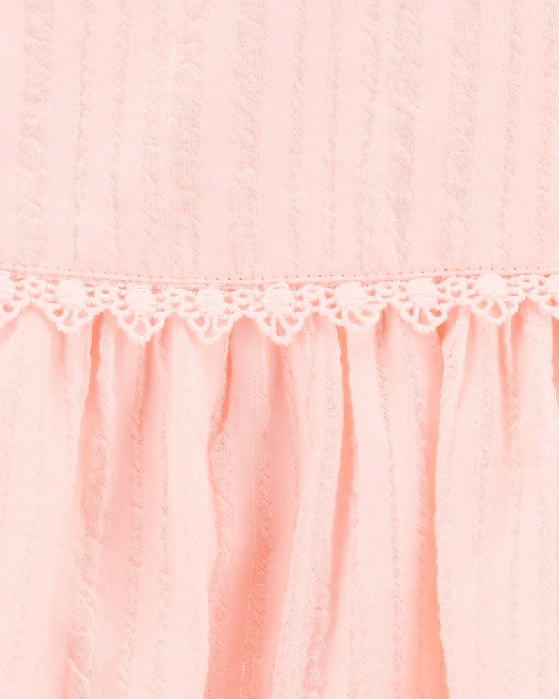 Baby Girl Eyelet Babydoll Dress - Pink