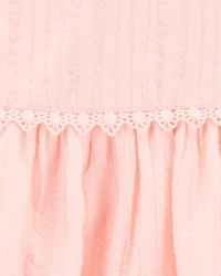 Baby Girl Eyelet Babydoll Dress - Pink