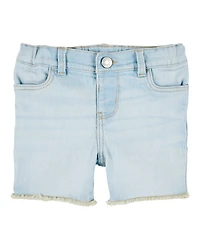 Toddler Frayed Hem Iconic Denim Short - Splash Wash