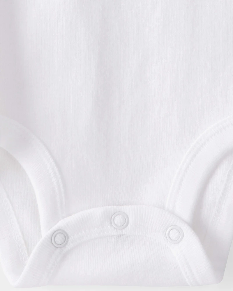 Baby 10-Pack Sleeveless Cotton Bodysuits - White