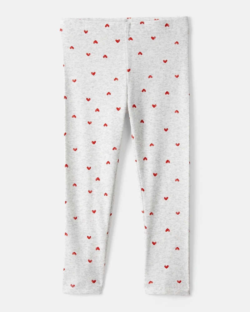 Toddler Girl Valentine's Day Heart Long-Sleeve Tee & Pant Set - Red