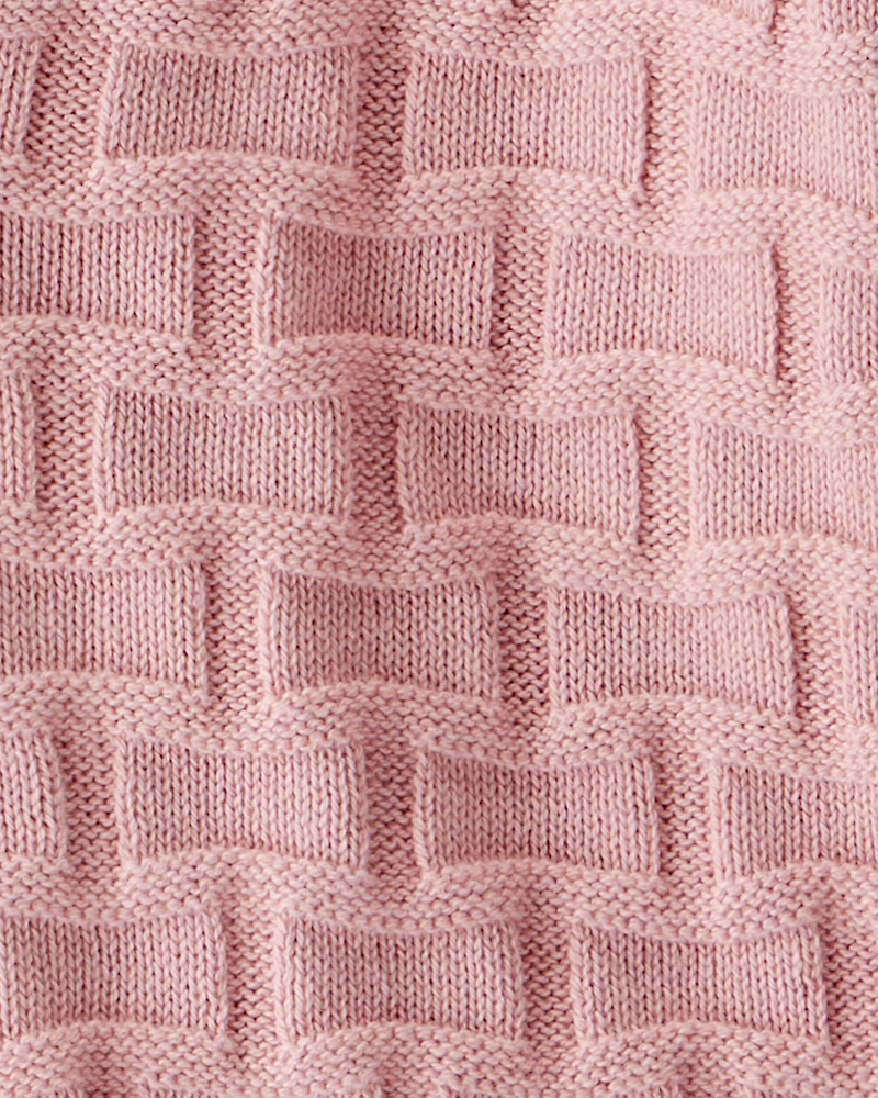 Kid Cropped Sweater Knit Stitched Cardigan - Pink