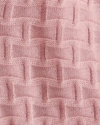 Kid Cropped Sweater Knit Stitched Cardigan - Pink