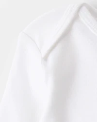 Baby 8-Pack Long Sleeve Cotton Bodysuits - White
