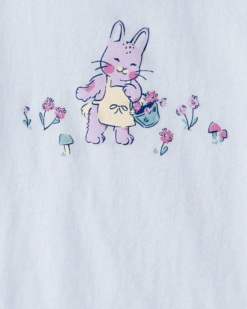 Toddler Girl Bunny Short-Sleeve Graphic Tee - Blue