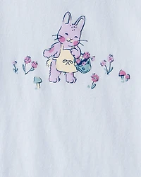 Toddler Girl Bunny Short-Sleeve Graphic Tee - Blue