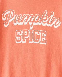 Girls Pumpkin Spice Short-Sleeve Graphic Tee - Orange