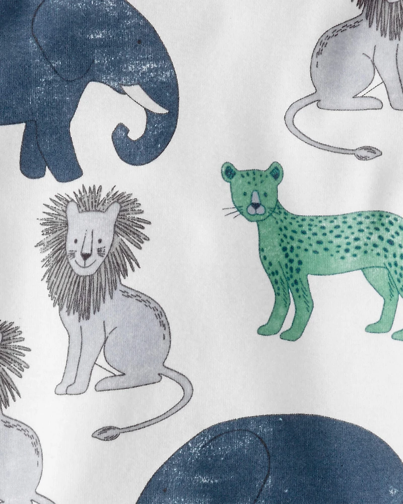 Baby Organic Cotton Pajamas Set in Wildlife Print