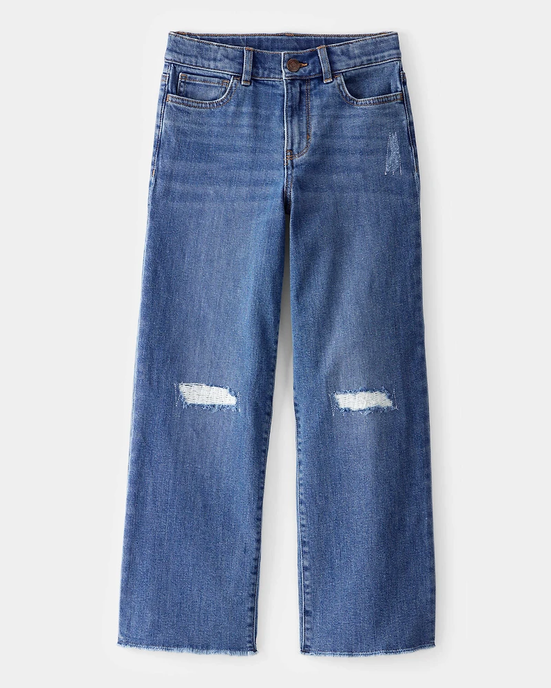 Kid High Rise Distressed Denim Jeans - June Wash
