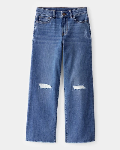 Kid High Rise Distressed Denim Jeans - June Wash