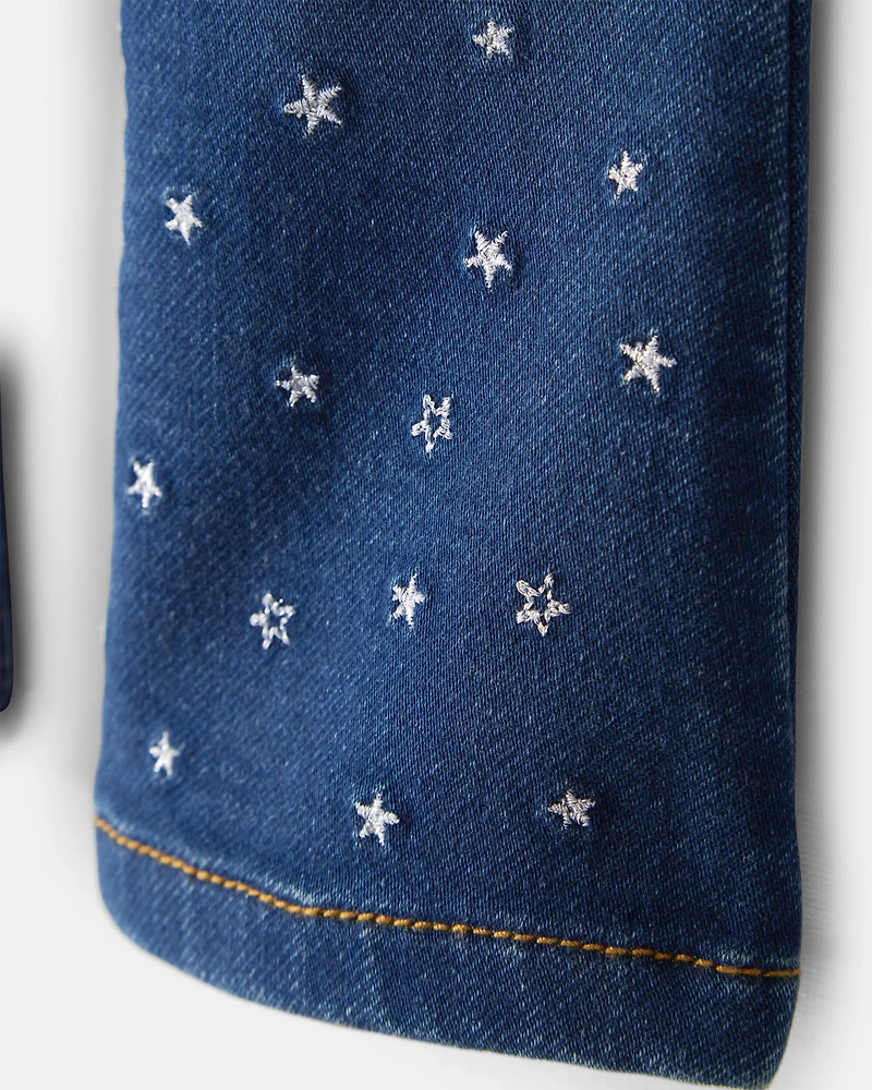 Baby Girl Star Denim Flare Jeans - Blue