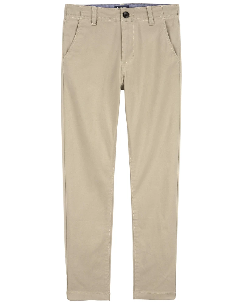Kid Slim Tapered Chino Pants - Khaki