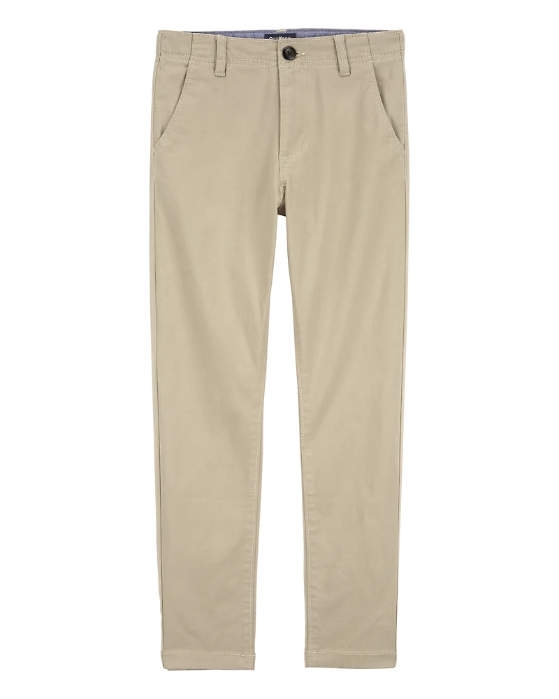 Kid Slim Tapered Chino Pants - Khaki