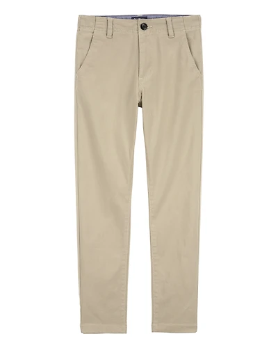 Kid Slim Tapered Chino Pants - Khaki