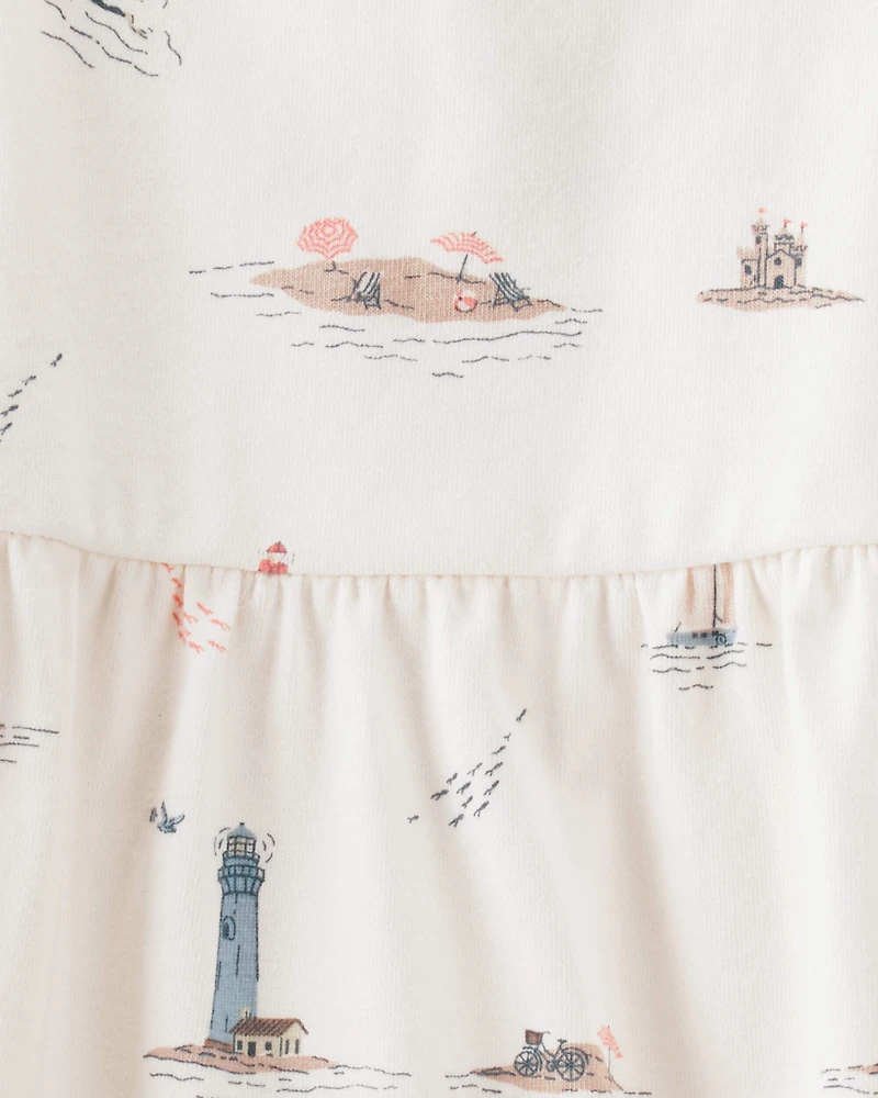 Baby Organic Cotton Dress in Coastal Vacation Print