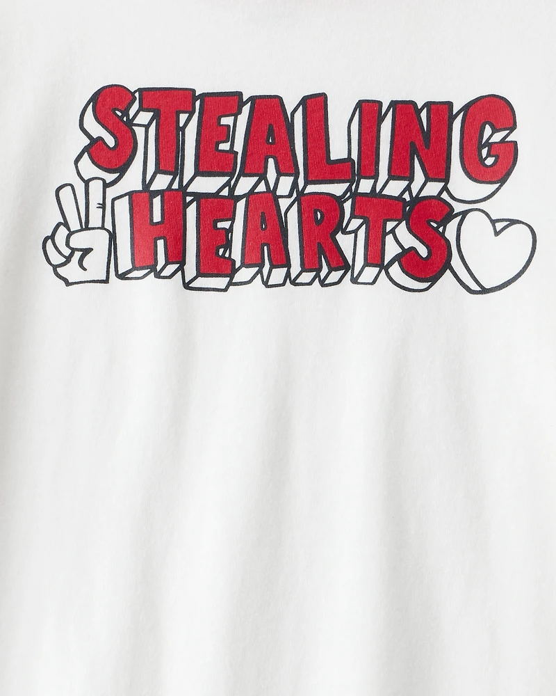 Boys Stealing Hearts Long-Sleeve Graphic Tee - Ivory