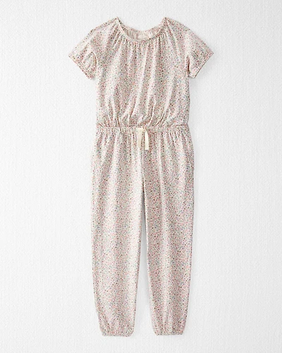 Kid Organic Cotton Floral-Print Jumpsuit