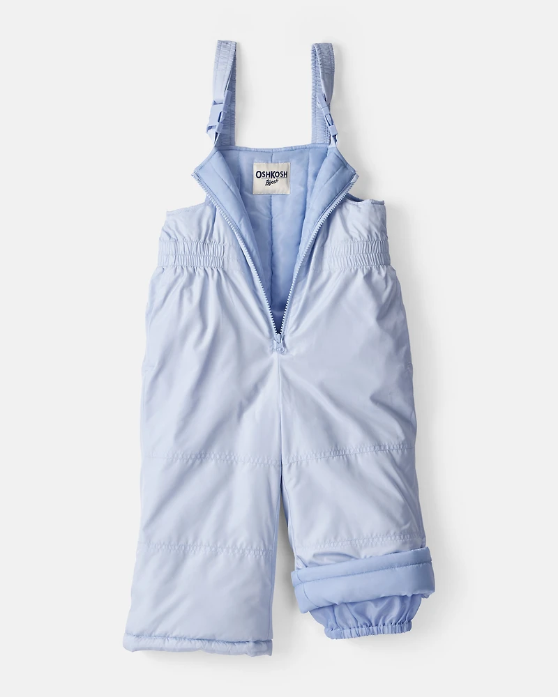 Toddler Girl 2-Piece Tie Dye Hooded Snowsuit Jacket & Bib Set - Blue
