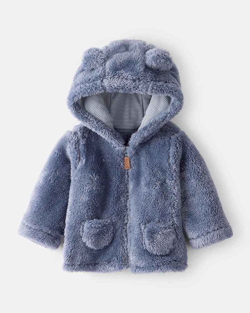Baby Boy Sherpa Lined Long-Sleeve Sweater - Blue