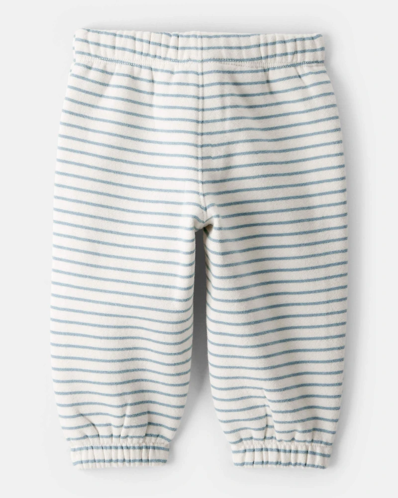 Baby Boy Stripe Fleece Pants - Blue
