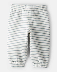 Baby Boy Stripe Fleece Pants - Blue