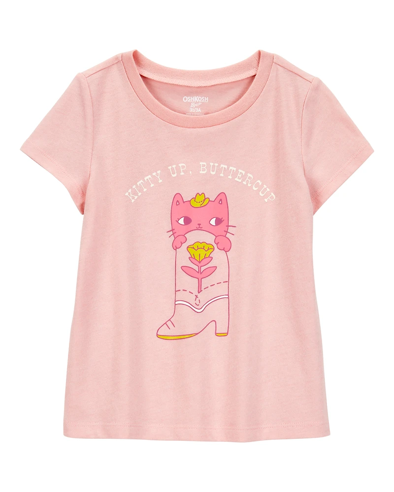 Toddler Kitty Up Buttercup Short-Sleeve Graphic Tee - Pink