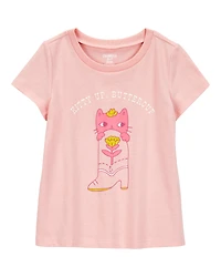 Toddler Kitty Up Buttercup Short-Sleeve Graphic Tee - Pink
