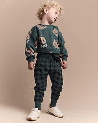 Toddler 'Hey' Tiger Dolman-Sleeve Sweatshirt - Green