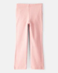 Toddler Girl 2-Piece Peplum Top & Cotton Flared Leggings Set - Pink