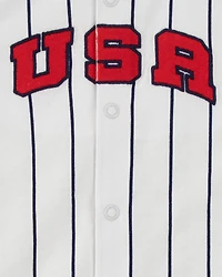 Baby USA Varsity Stripe Romper