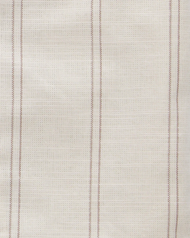 Baby Boy 3-Piece Striped Little Short & Hat Set - Khaki