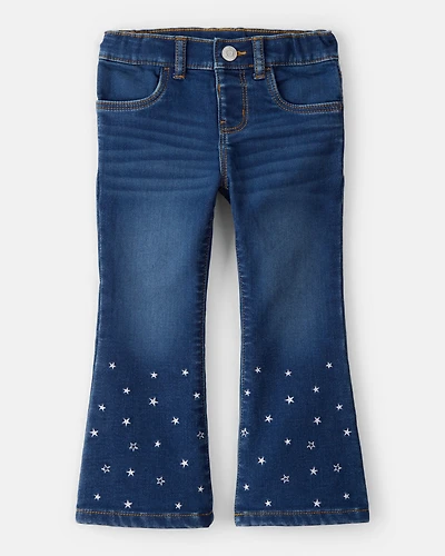 Toddler Girl Star Denim Flare Jeans - Blue