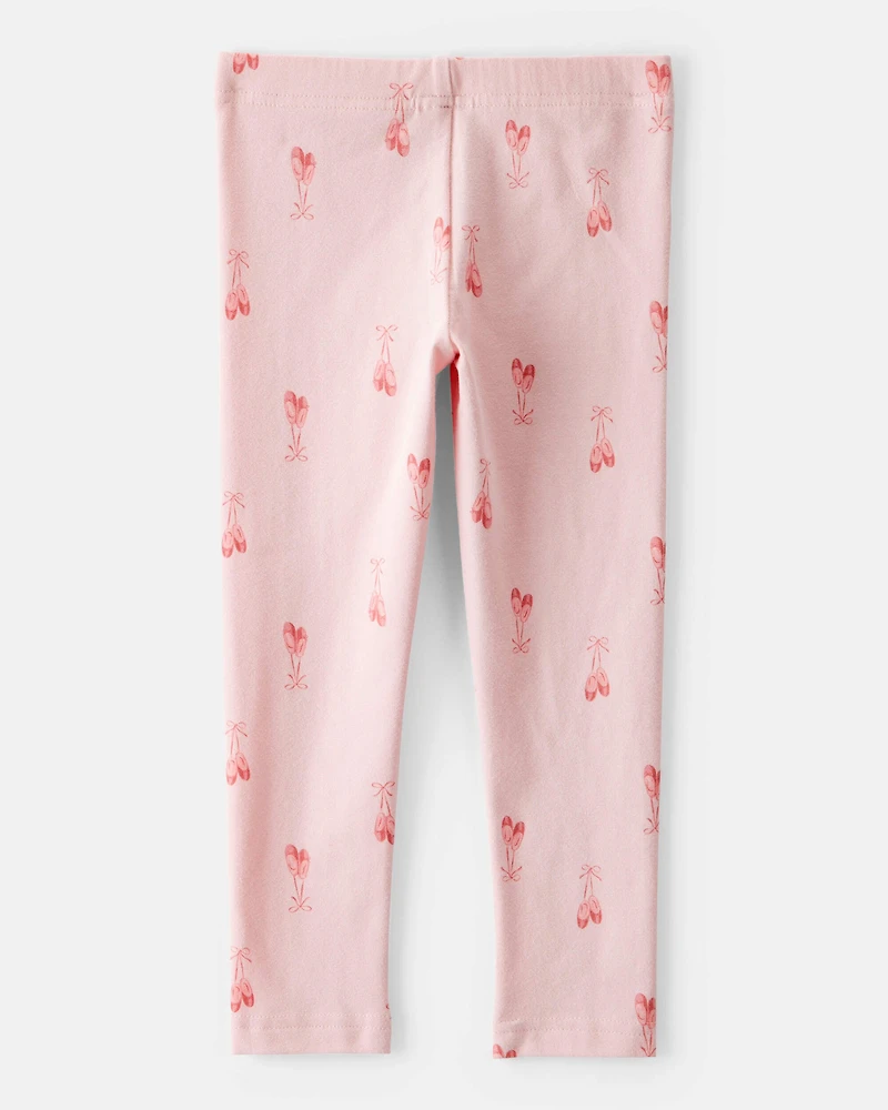 Toddler Girl Cotton Ballerina Stretch Leggings - Pink