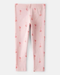 Toddler Girl Cotton Ballerina Stretch Leggings - Pink