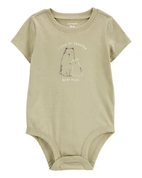 Baby Grandma Short-Sleeve Bodysuit - Olive