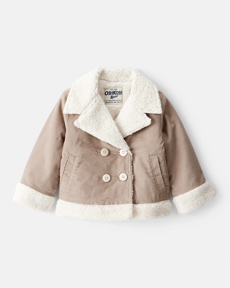 Baby Girl Corduroy Long-Sleeve Fashion Jacket - Cream