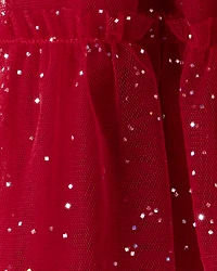 Toddler Girl 2-Piece Snowflake Print Long-Sleeve Top & Skirt Set - Red/White