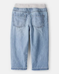 Toddler Boy Lined Light Wash Straight Jeans