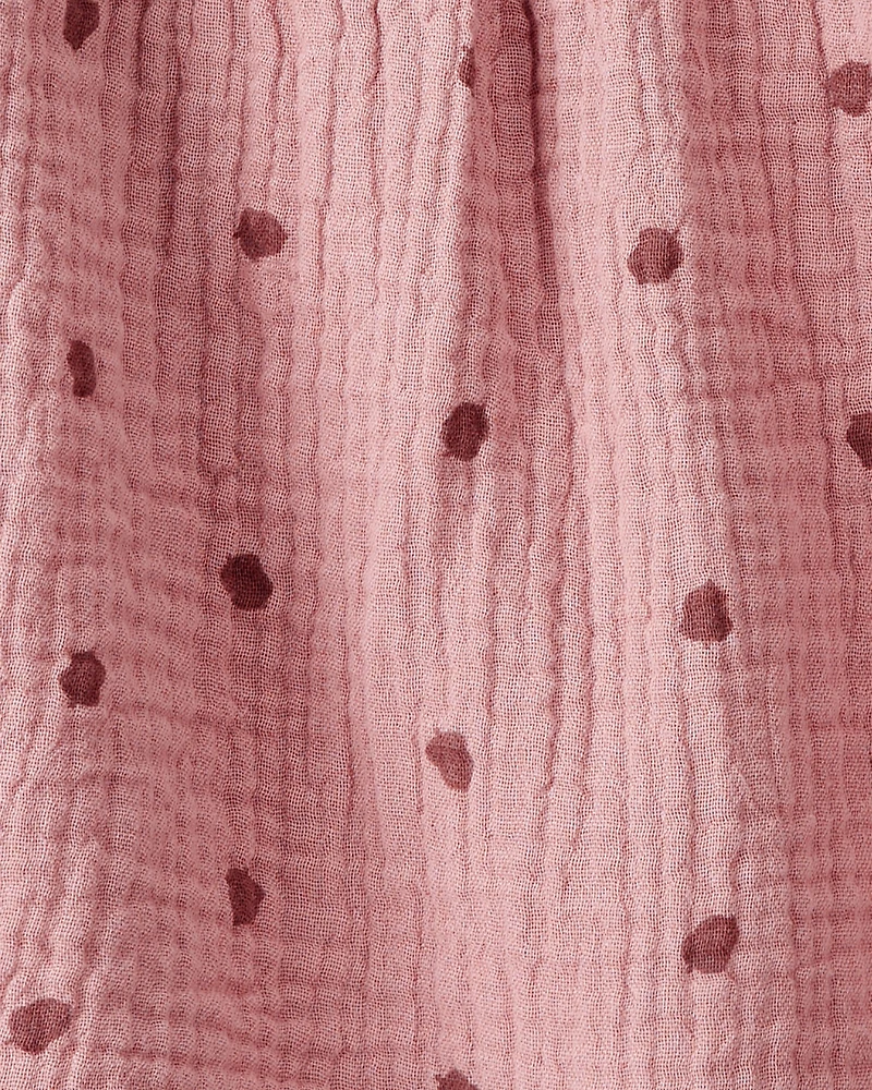 Baby Girl 2-Piece Acorn Print Short-Sleeve Dress Set - Pink