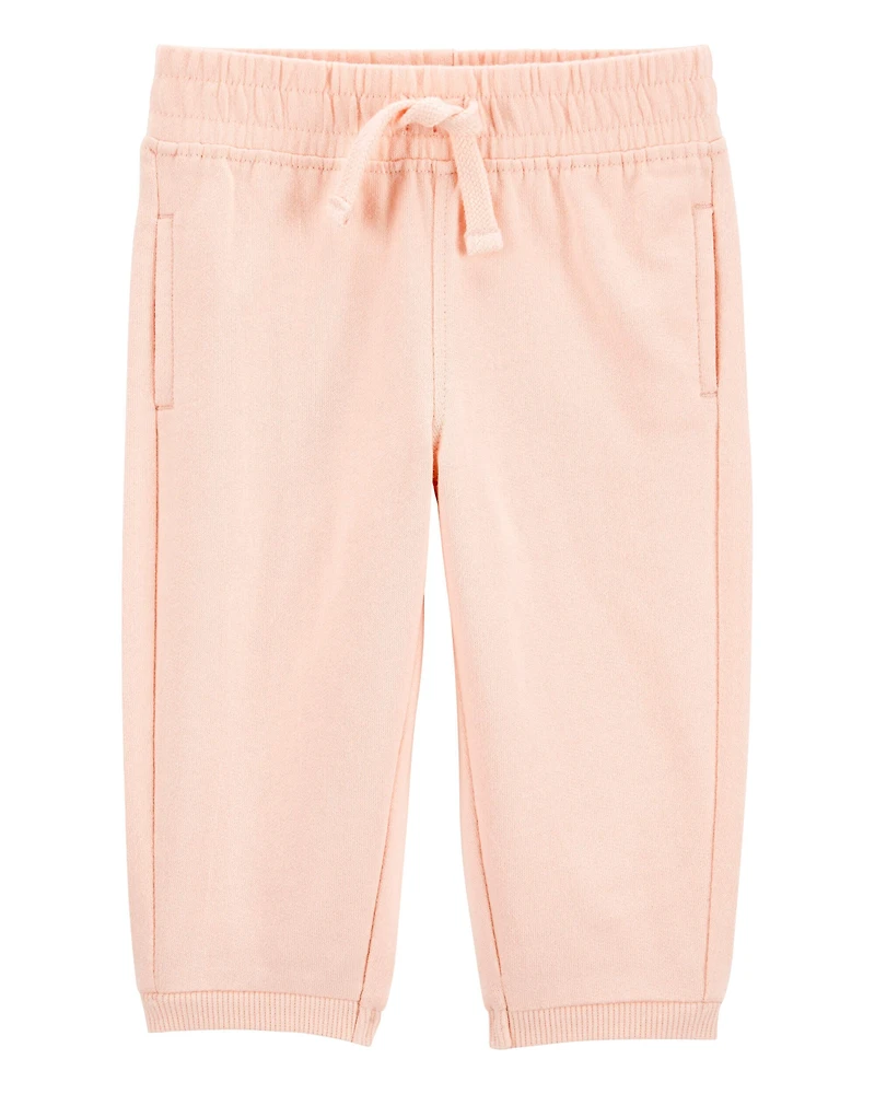 Baby 2-Piece French Terry Pullover & Pant Set - Pink