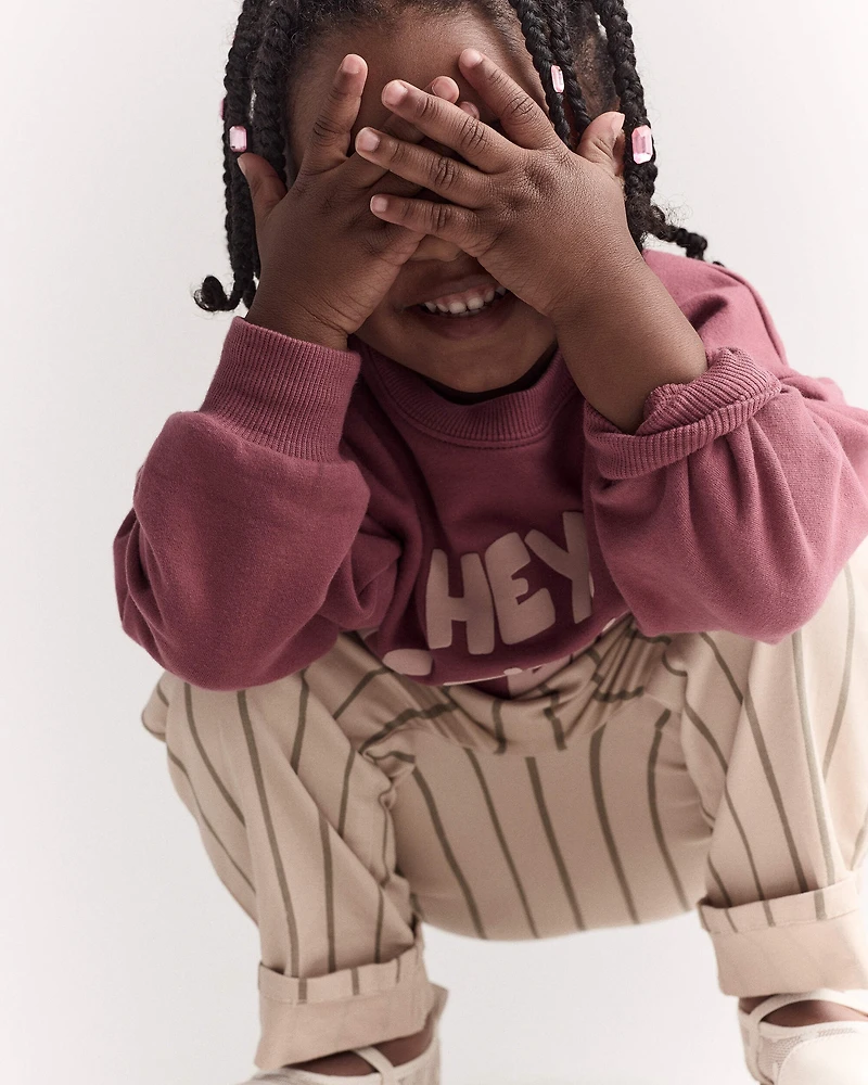 Toddler 'Hey! Let's Play' Dolman-Sleeve Sweatshirt - Burgundy