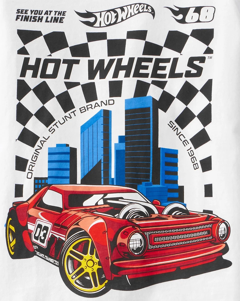 Boys 2-Piece Hot Wheels Outfit Set - White/Black