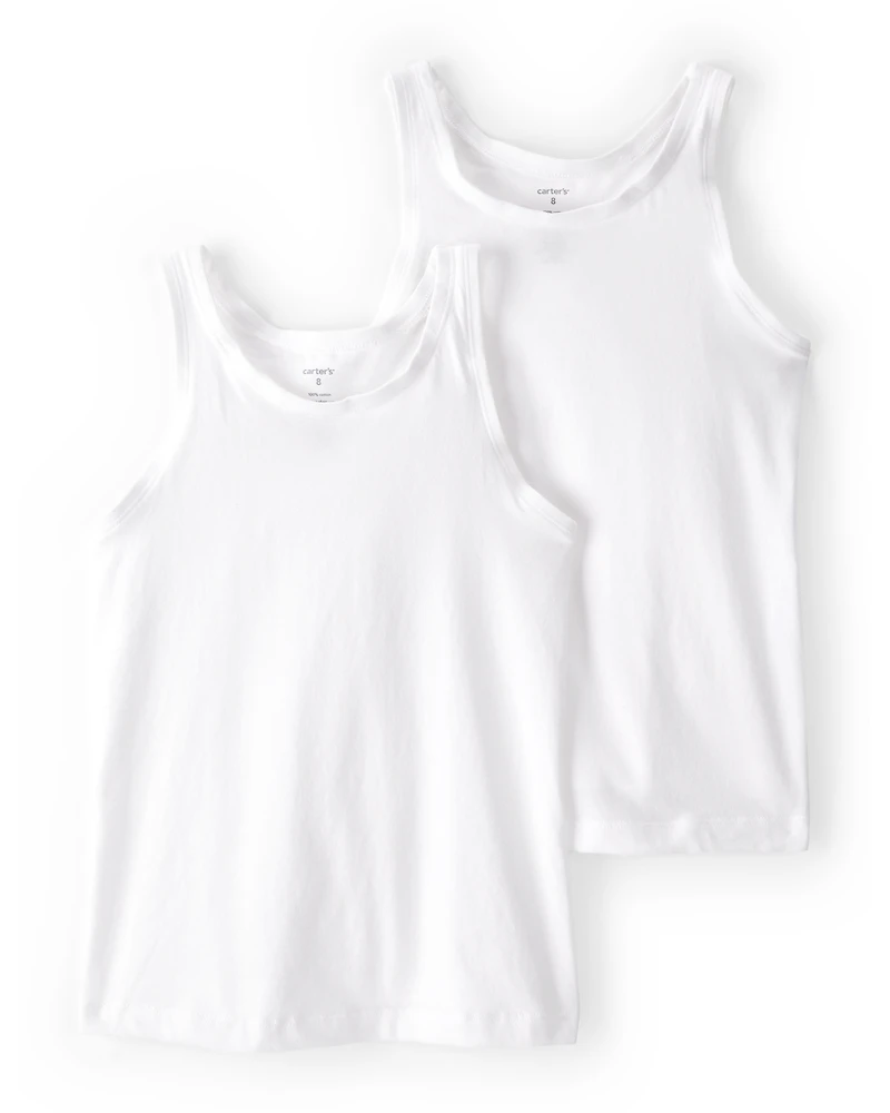 Kid 2-Pack Cotton Cami Tanks