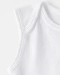 Baby 5-Pack Sleeveless Bodysuits - White