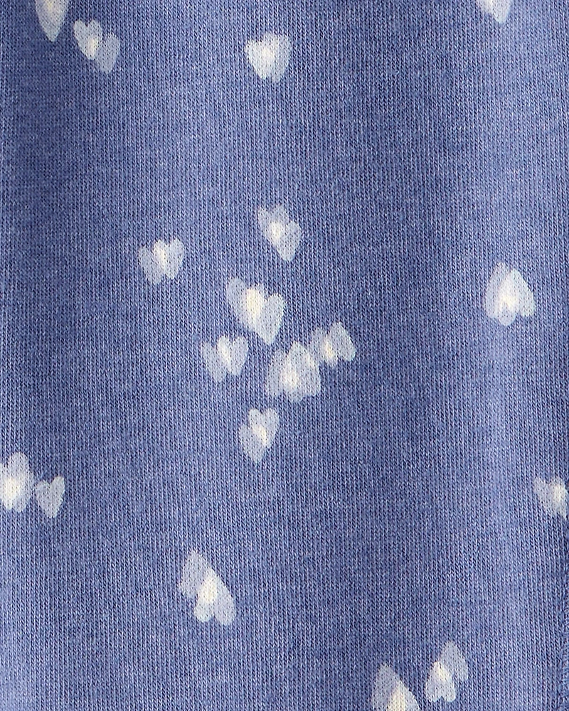 Girls DayDream Fleece Heart Print Drawstring Joggers - Navy