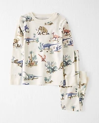 Toddler Dinosaur Print Organic Cotton Pajamas Set