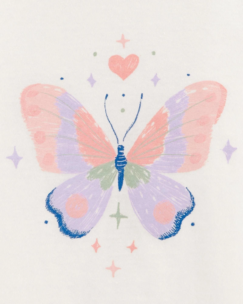 Toddler Girl Butterfly Short-Sleeve Graphic Tee - White