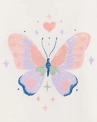 Toddler Girl Butterfly Short-Sleeve Graphic Tee - White